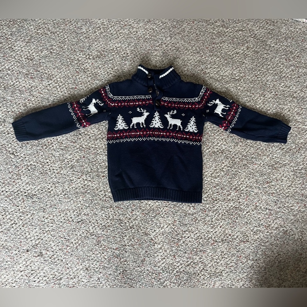 Kid’s Navy Reindeer Sweater